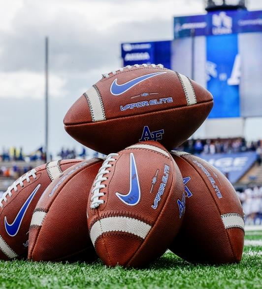 Footballs on a football field