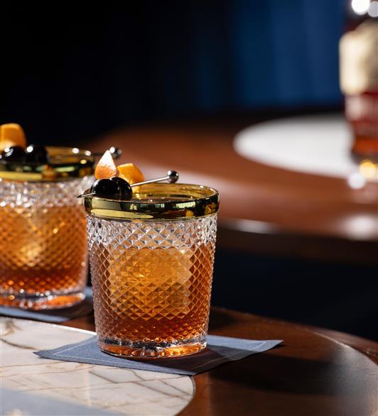 An alcoholic drink on a table