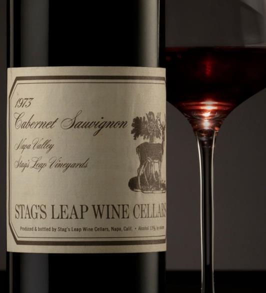 Stag's Leap wine poured out into a glass