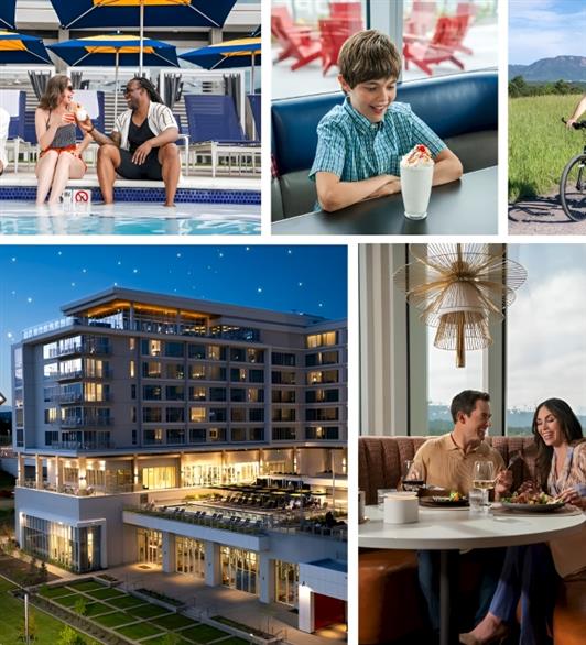 A collage of images of experiences from Hotel Polaris