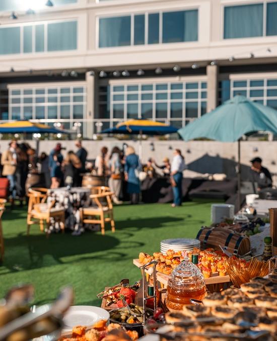 The outdoor terrace during an event