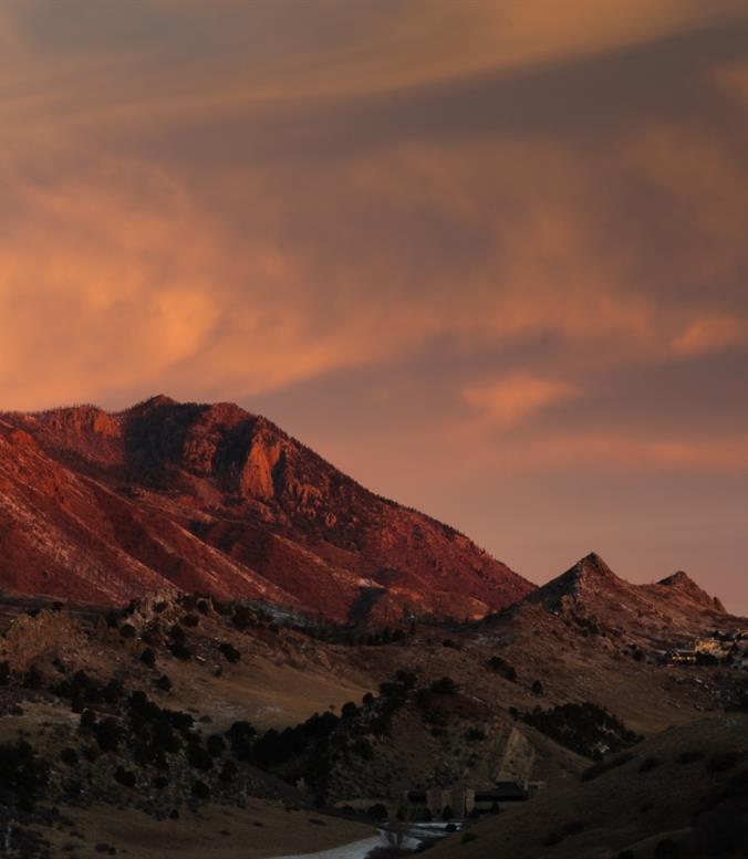 Mountains during sunset