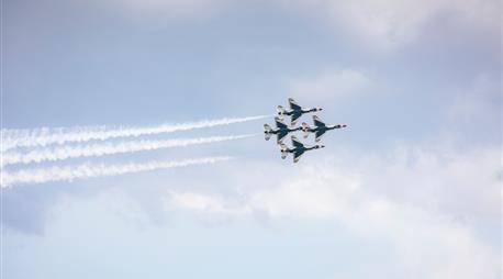 Jets flying across the sky