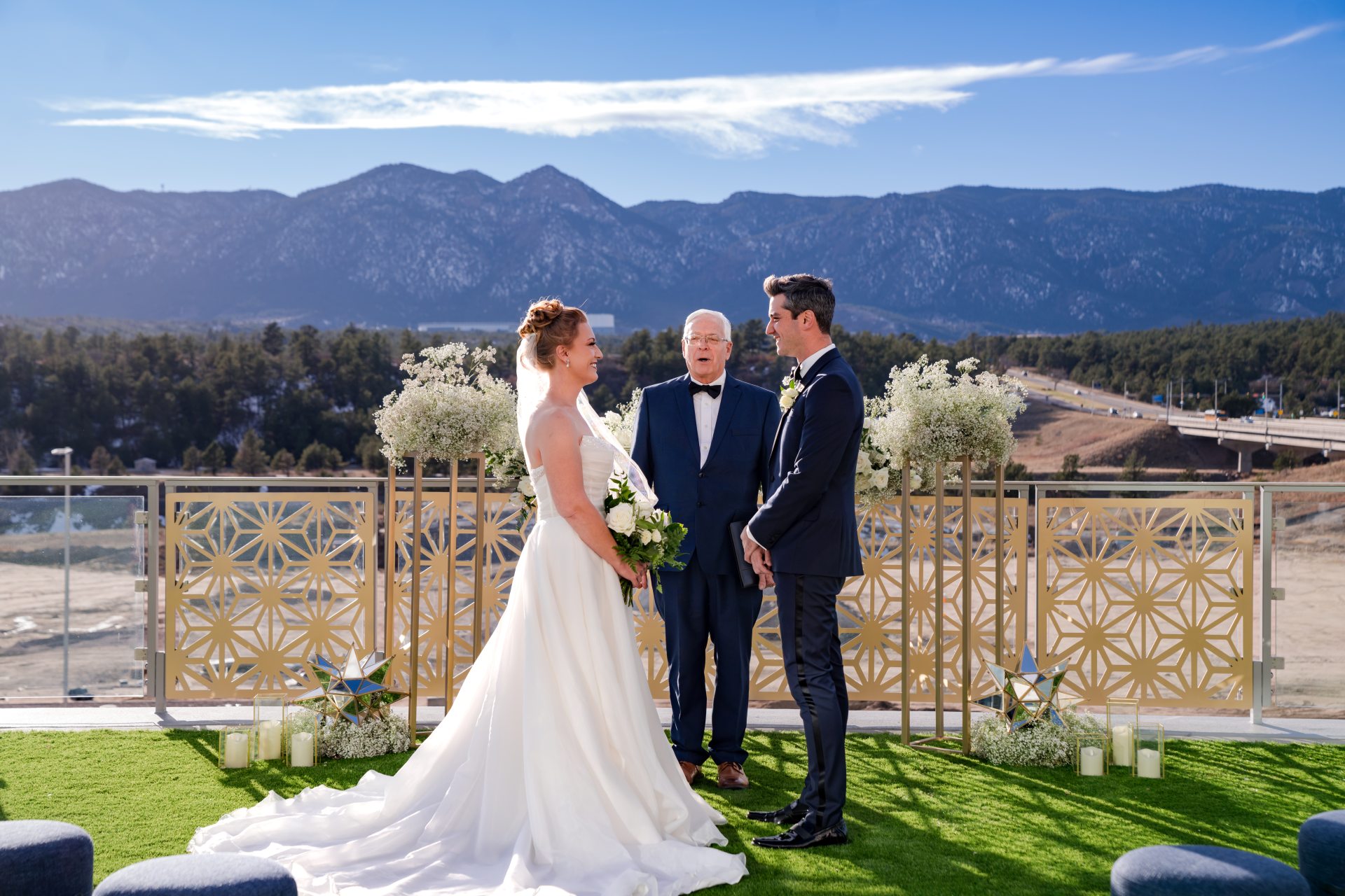 A bride and groom about to get married