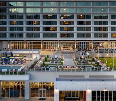 An outside view of the hotel