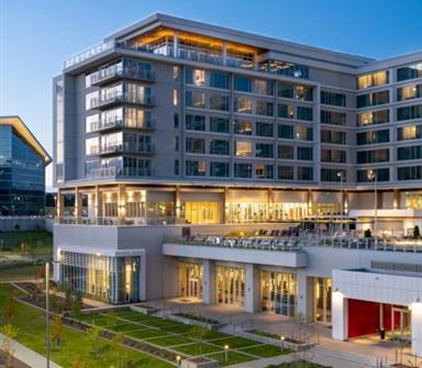 An outside view of the Hotel