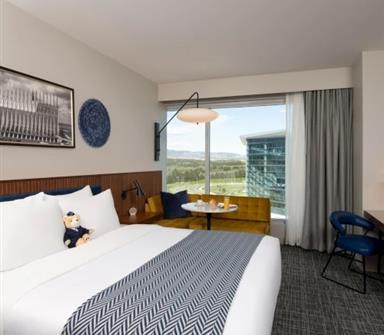 An interior of a hotel room