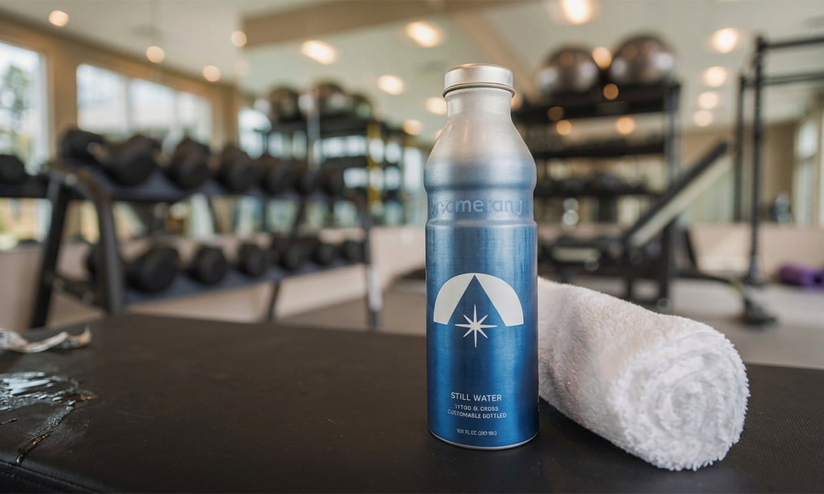 water bottle at the gym